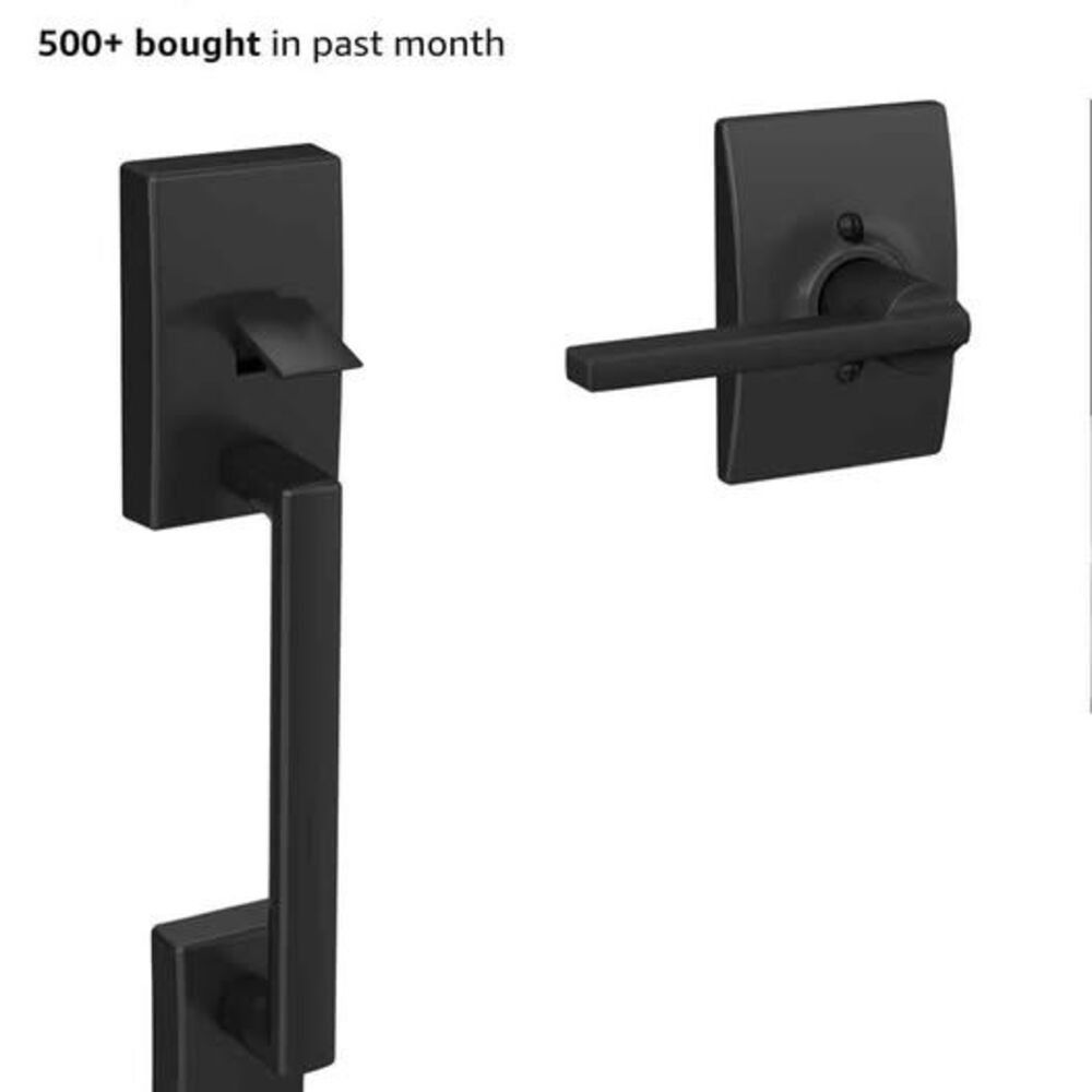 Schlage Century Lower Half Entry Handleset, Latitude Lever - Matte Black